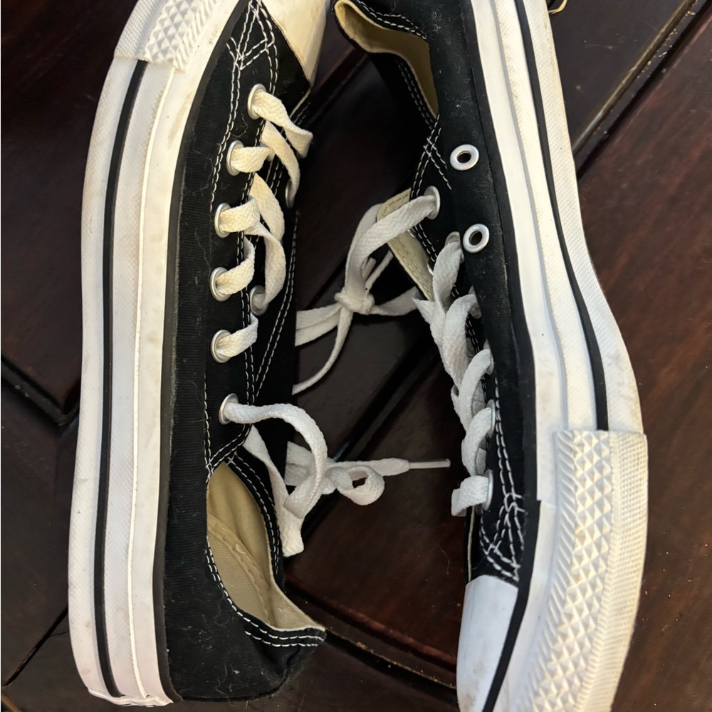 Converse Men’s Black and White All Star Sneakers - Picture 2 of 5